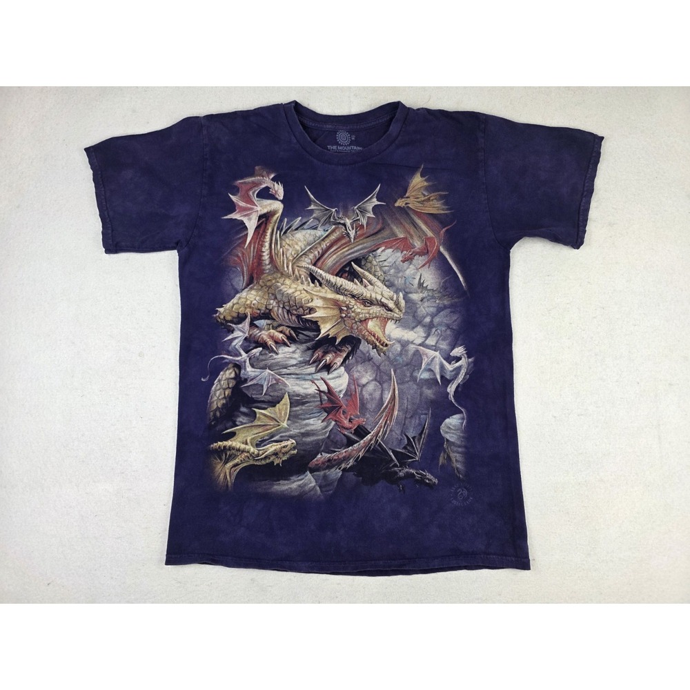 The Mountain Anne Stokes Dragon Clan Graphic T-Shirt Men's Medium Purple Tie Dye